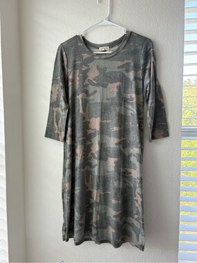 Sweet Pea Women’s Long Sleeve Camo Dress